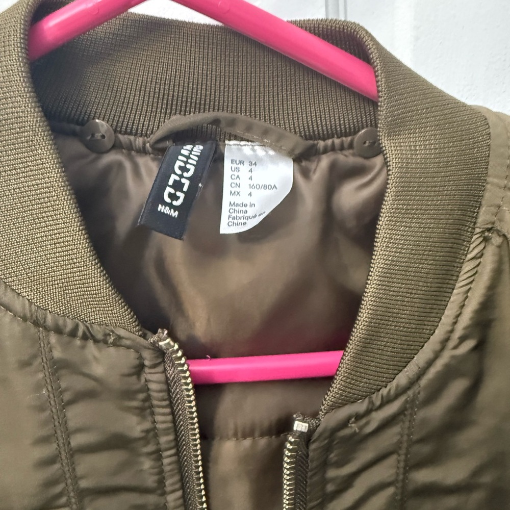 H&M Khaki Bomber Jacket for Women